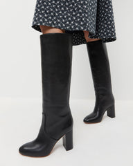 Goldy Black Leather Tall Boot