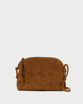 Mallory Cacao Woven Suede Crossbody
