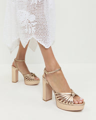 Rivka Champagne Knot Platform Sandal