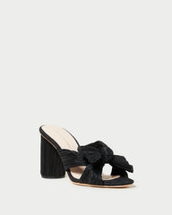 Penny Black Pleated Bow Heel