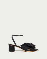 Dahlia Black Pleated Bow Heel