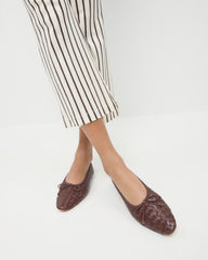 Landry Chocolate Woven Ballet Flat