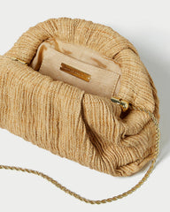 Bailey Natural Pleated Dome Clutch