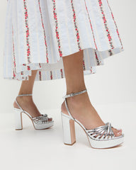 Rivka Silver Knot Platform Sandal