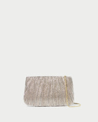 Brit Champagne Flat Pleated Clutch