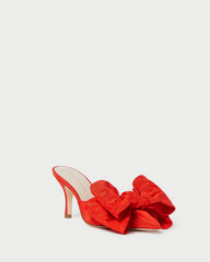 Margot Red Moiré Bow Mule