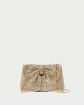Jolene Gold Diamanté Bow Clutch
