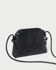 Mallory Black Woven Leather Crossbody