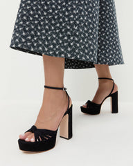 Rivka Black Suede Platform Sandal