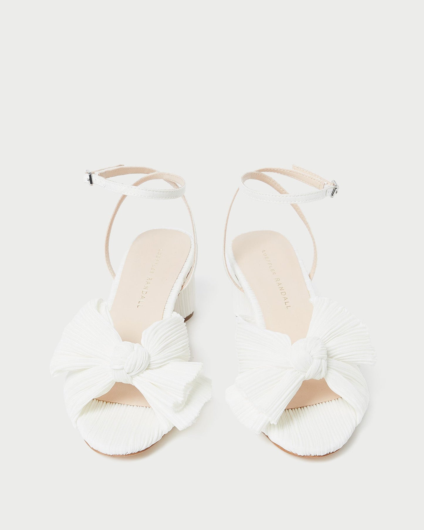 Dahlia White Pleated Bow Heel