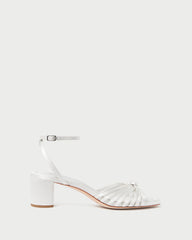 Olivia Cream Knot Mid-Heel Sandal