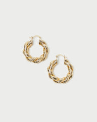 Atticus Gold Twisted Hoop Earrings