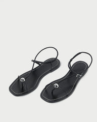 Lara Black Leather Sandal