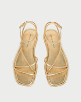 Noor Gold Leather Flat Sandal
