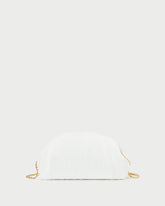 Bailey White Pleated Dome Clutch