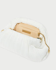 Bailey White Pleated Dome Clutch