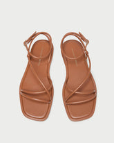 Noor Timber Leather Flat Sandal
