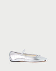 Leonie Silver Leather Ballet Flat