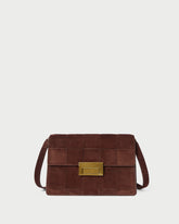 Delphine Espresso Suede Shoulder Bag
