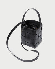 Laith Black Leather Bucket Bag