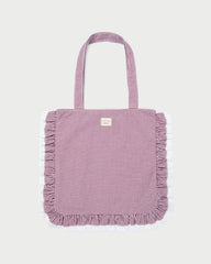 Justine Maroon Ruffle Tote