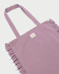 Justine Maroon Ruffle Tote