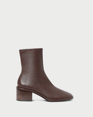 Roxy Espresso Leather Ankle Bootie