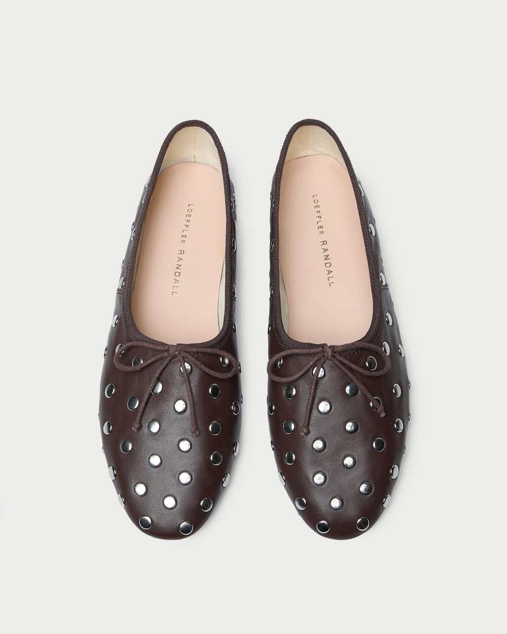 Landon Espresso/Silver Leather Ballet Flat