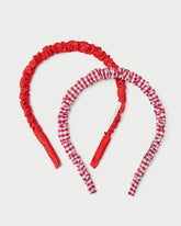 Sabine Red Gingham/Red Headband Set