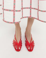 Devon Red Moiré Slingback Sandal