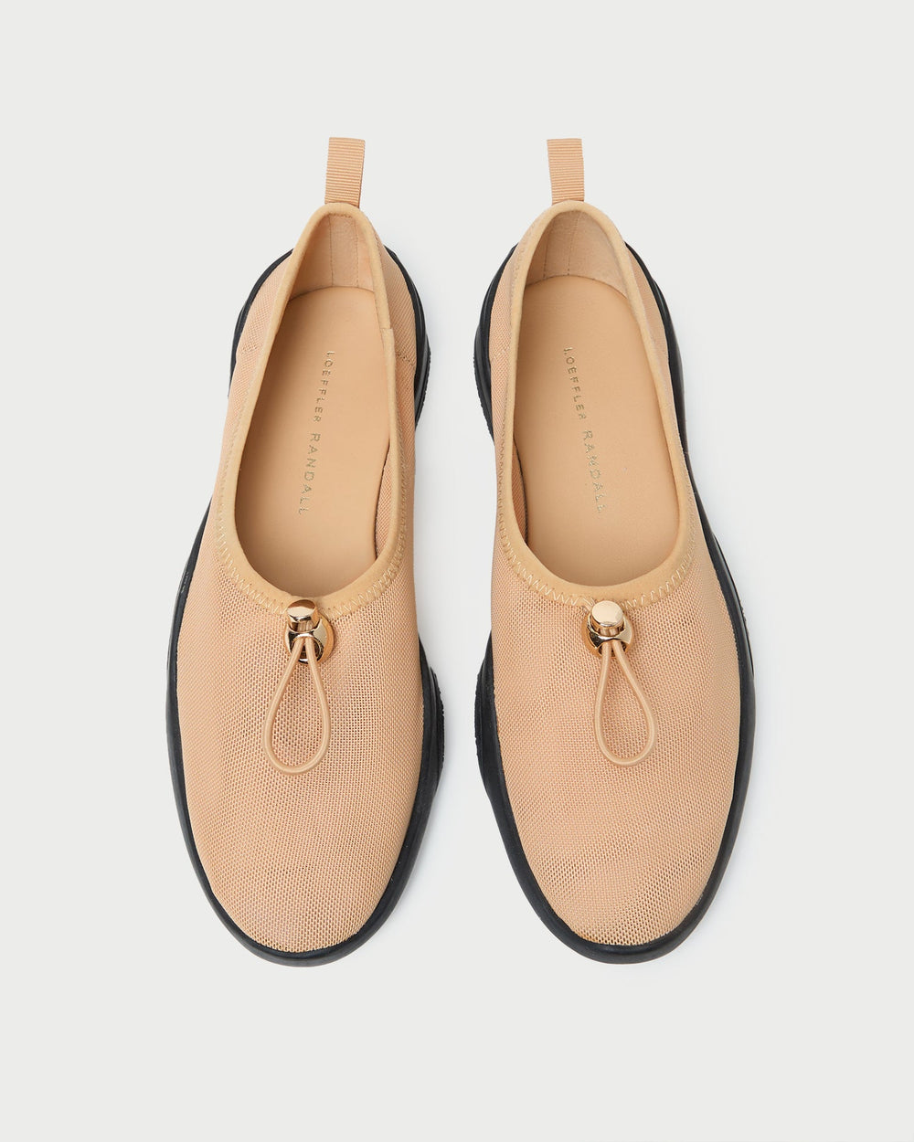 Raina Caramel/Black Mesh Flat