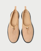 Raina Caramel/Black Mesh Flat