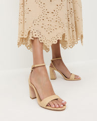 Malia Natural Curved-Heel Sandal
