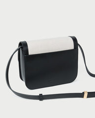 Desi Black/Natural Canvas Crossbody