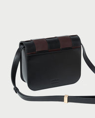 Desi Black/Espresso Woven Leather Crossbody