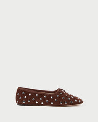 Landon Espresso/Silver Suede Ballet Flat