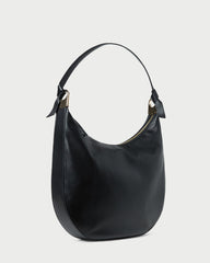 Morgan Black Leather Shoulder Bag
