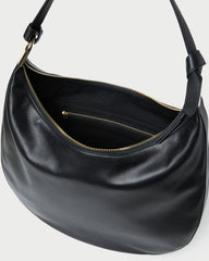 Morgan Black Leather Shoulder Bag