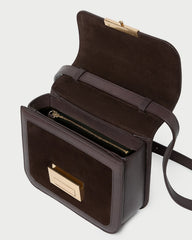 Desi Brown Suede Crossbody