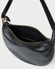 Harlow Black Leather Shoulder Bag