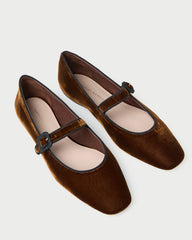 Ginger Brown Velvet Mary Jane