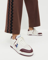 Topspin Cream/Maroon Court Sneaker