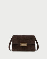 Delphine Brown Suede Shoulder Bag