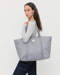 Dina Black/White Gingham Travel Tote