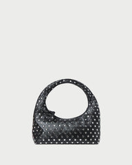 Mercer Black/Silver Leather Shoulder Bag
