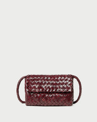 Vinnie Maroon Woven Leather Crossbody
