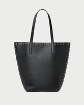 Walker Black/Silver Leather Tote