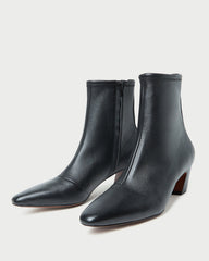 Doria Black Leather Ankle Boot