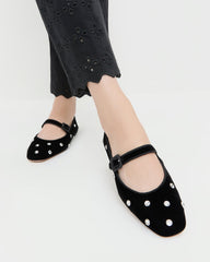 Ginger Black/Crystal Velvet Mary Jane