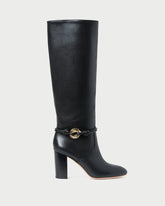 Goldy Black/Gold Leather Tall Boot